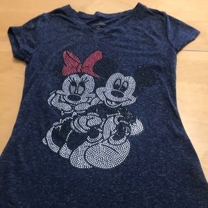 Disney Mickey and Minnie‎ navy shirt size XS good condition